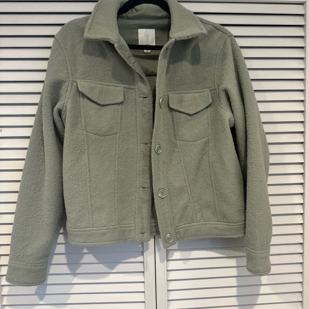 Joie Sage Green Teddy Fleece Jacket